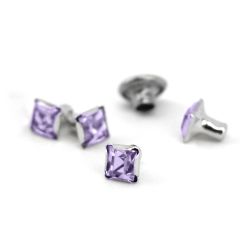 Czech Crystal Snap Rivets, Square- Alexandrite