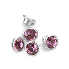 Czech Crystal Snap Rivets, Round- Amethyst