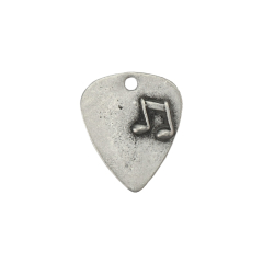 Guitar Pick w/ Music Note Pewter Stamping Blank