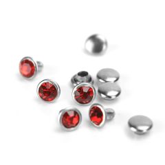 Czech Crystal Snap Rivets, Round- Ruby