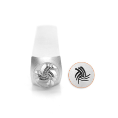 Angled Swirl Line Design Stamp, 6mm