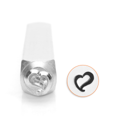 Swirly Heart Design Stamp, 6mm